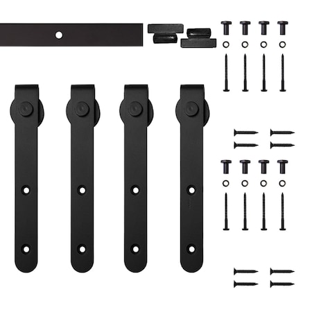 Quiet Glide Soft Close 60" Black Hook Mini Double Barn Door Hardware NT.1310.01.08-60-2-SC